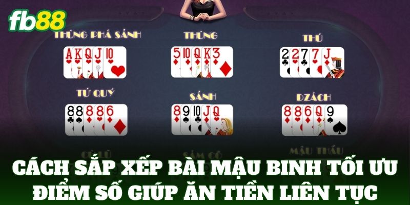 Cách Sắp Xếp Bài Mậu Binh Tối Ưu Điểm Số giúp ăn tiền liên tục