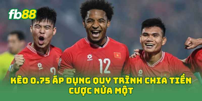 Kèo 0.75 áp dụng quy trình chia tiền cược nửa một 
